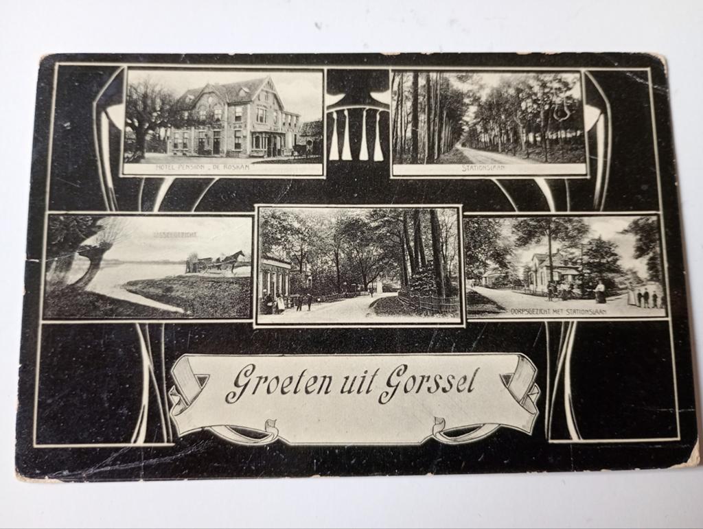 Gorssel Jugendstilkaart met Randversiering, Ophalen of Verzenden, Voor 1920, Ongelopen, Gelderland