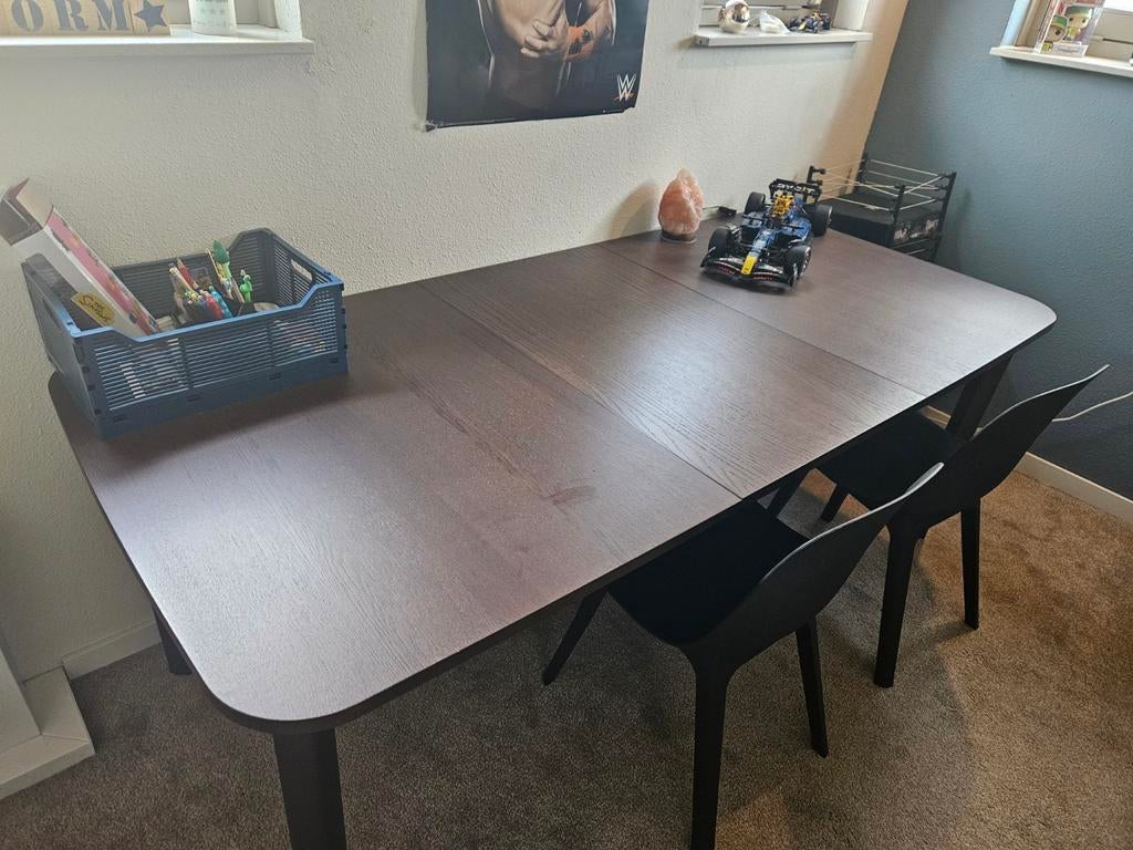 Standorf ikea uitschuifbare tafel met 6 stoelen, Ophalen, Zo goed als nieuw, Rechthoekig, 50 tot 100 cm
