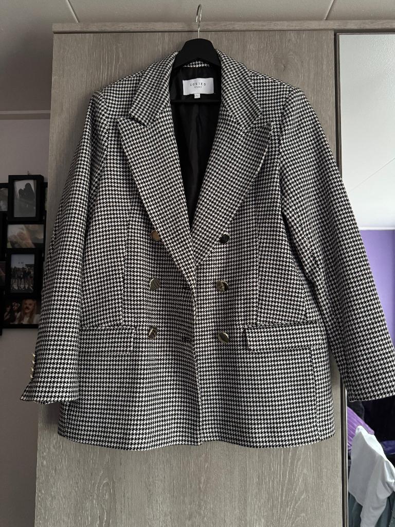 Petit de poule blazer Costes, Zwart, Maat 42/44 (L), Ophalen of Verzenden, Zo goed als nieuw