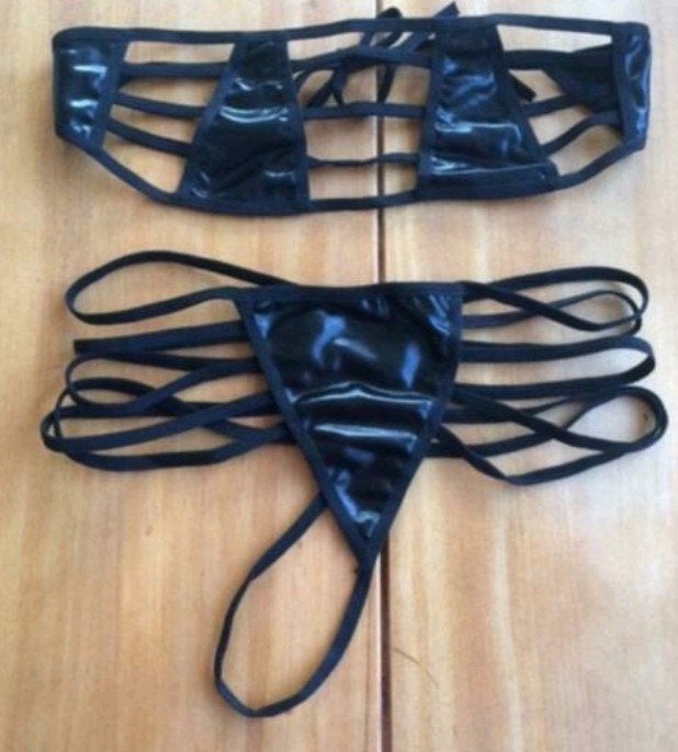 sexy laksetjes: bh + string, 2 varianten, durf jij ze aan?, Onbekend, Verzenden, Zwart, Setje