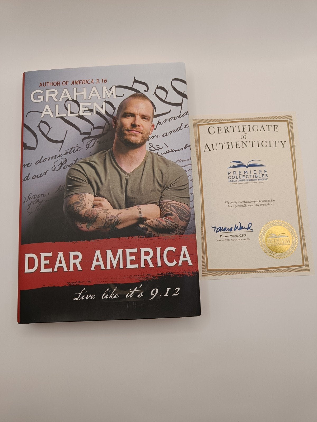 Gesigneerd boek Graham Allen - Dear America + Certificaat, Ophalen of Verzenden, Nieuw, Graham Allen