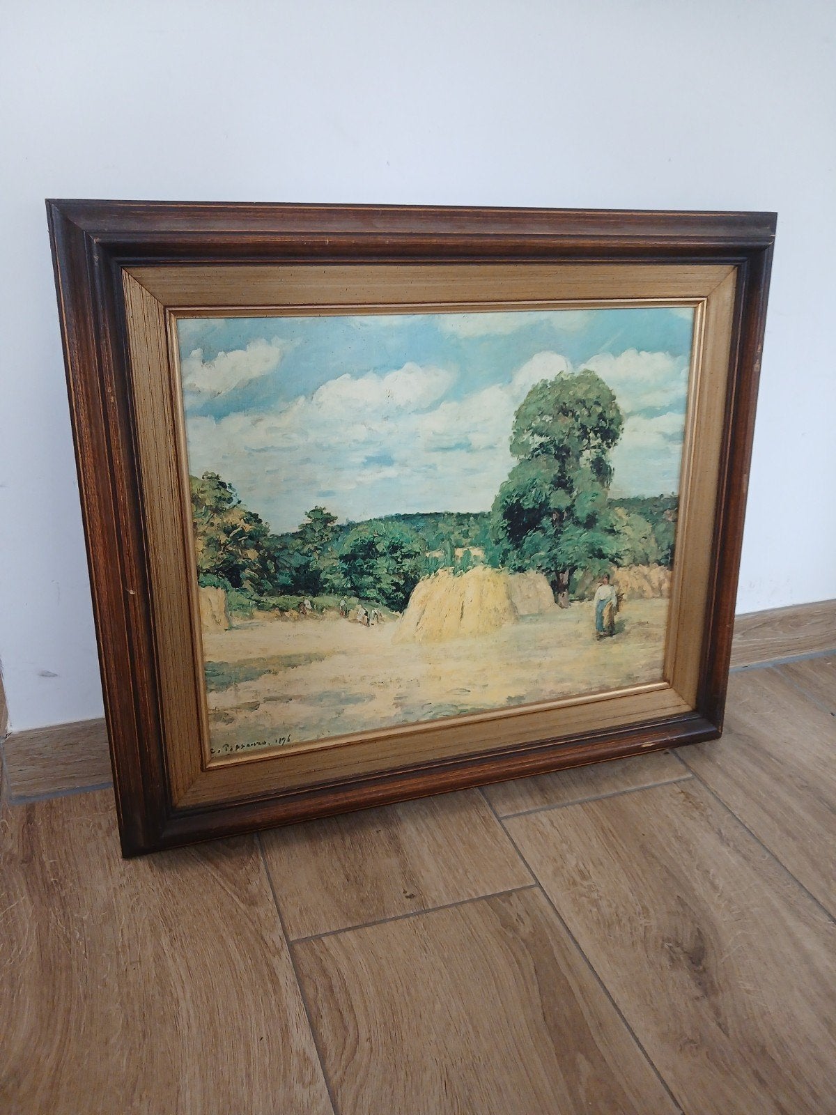 schilderij landschap jacob pissarro 1876 waarde lijst 66x56, Ophalen of Verzenden