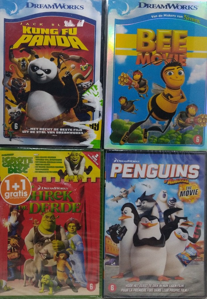 kung Fu Panda, Bee Movie, Shrek de derde, Penguins The Movie, Vanaf 6 jaar, Ophalen of Verzenden, Nieuw in verpakking, Overige genres