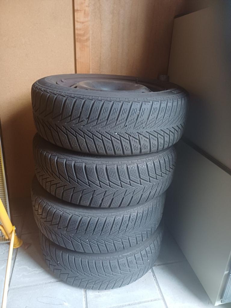Winterset 5X100 volkswagen, Auto-onderdelen, Banden en Velgen, Gebruikt, 15 inch, Banden en Velgen, 185 mm