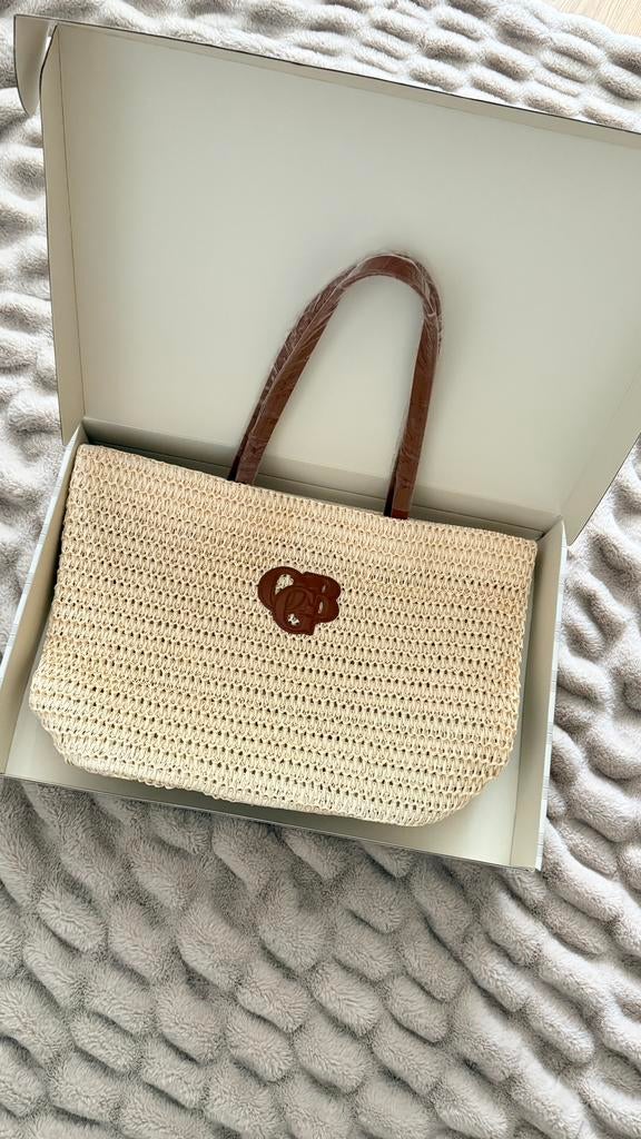 Olcay Gulsen Beauty | Strandtas Tote D’Azur crochet beachbag, Ophalen of Verzenden, Nieuw, Beige, Shopper