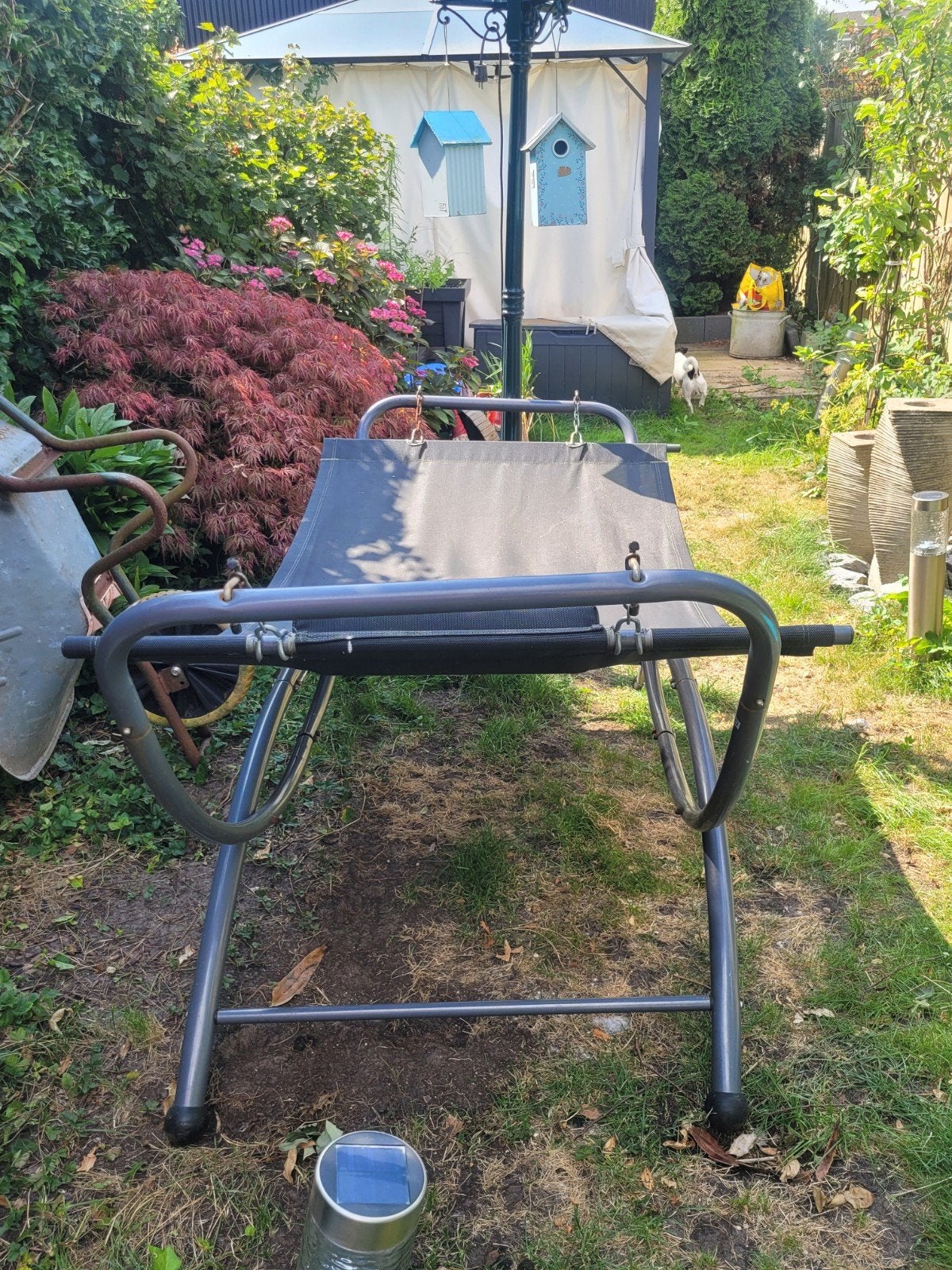 Comfortabel ligbed voor buiten - gebruikt, Ophalen of Verzenden, Gebruikt, Metaal, Verstelbaar