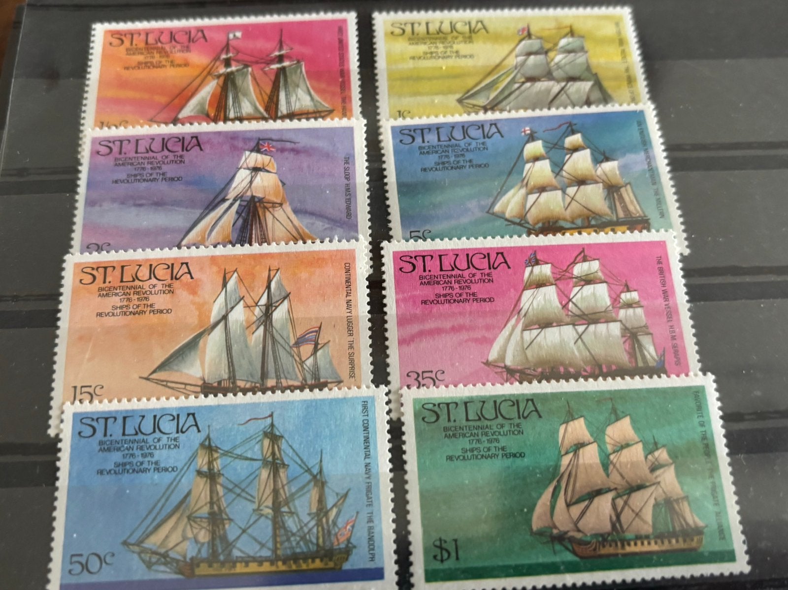 Schepen, Sint Lucia 1976, Postzegels en Munten, Ophalen of Verzenden, Postfris, Overige thema's