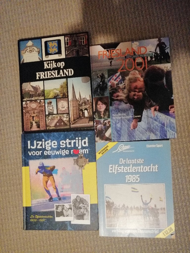 4x Boeken Friesland & Elfstedentocht Geschiedenis Leeuwarden, Ophalen of Verzenden, Gelezen