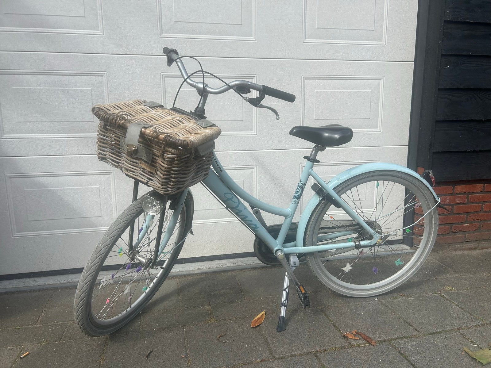 Batavus Diva meisjesfiets met mand - Lichtblauw, Terugtraprem, Gebruikt, Versnellingen, Ophalen