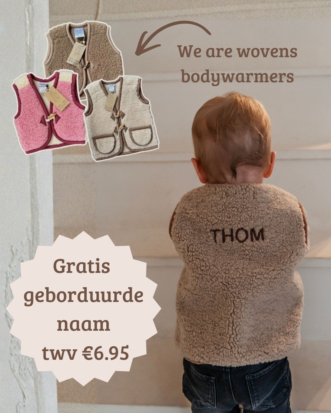 We Are Wovens Bodywarmer - Diverse Kleuren & Gratis Naam, We Are Wovens, We Are Wovens, Jongen of Meisje, Ophalen of Verzenden