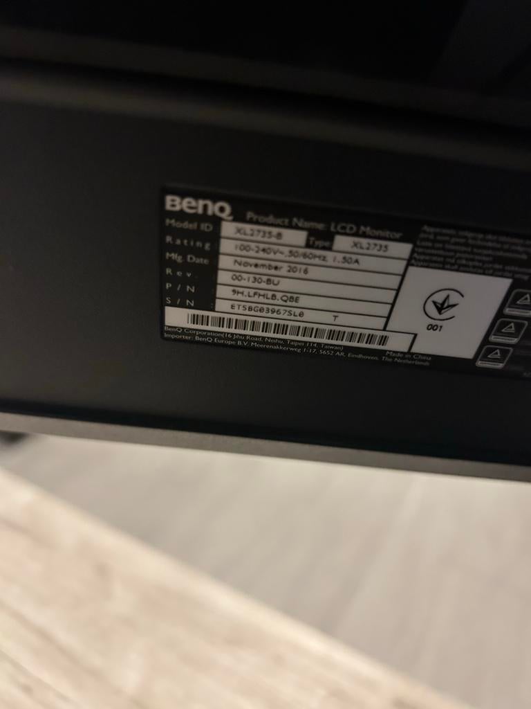 BenQ ZOWIE XL2735 Gaming Monitor - 144Hz, 1ms, Gaming, Gebruikt, 101 t/m 150 Hz, In hoogte verstelbaar