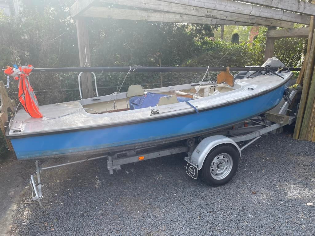 Open zeil boot met trailer of zonder trailer, Ophalen of Verzenden, Gebruikt, Minder dan 15 m²