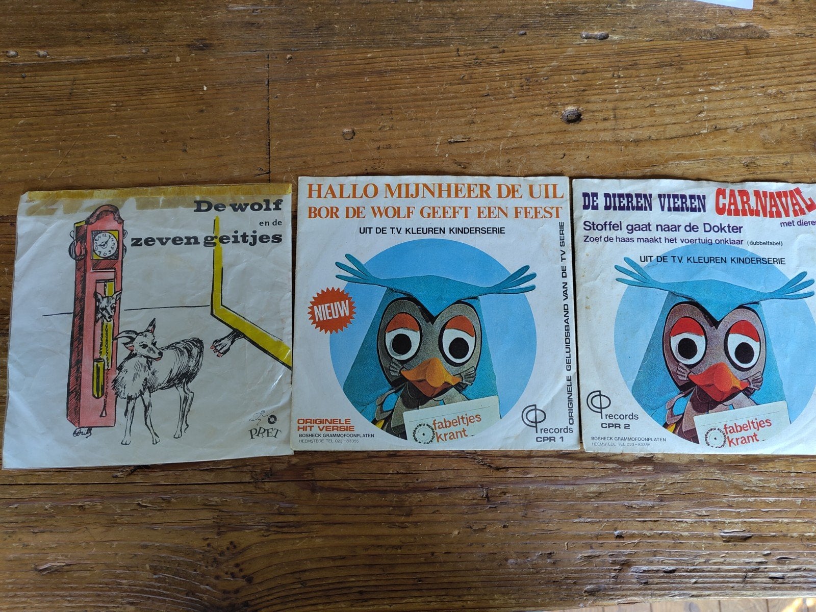 3x 45 toeren singel kinderplaten, Ophalen of Verzenden, Gebruikt