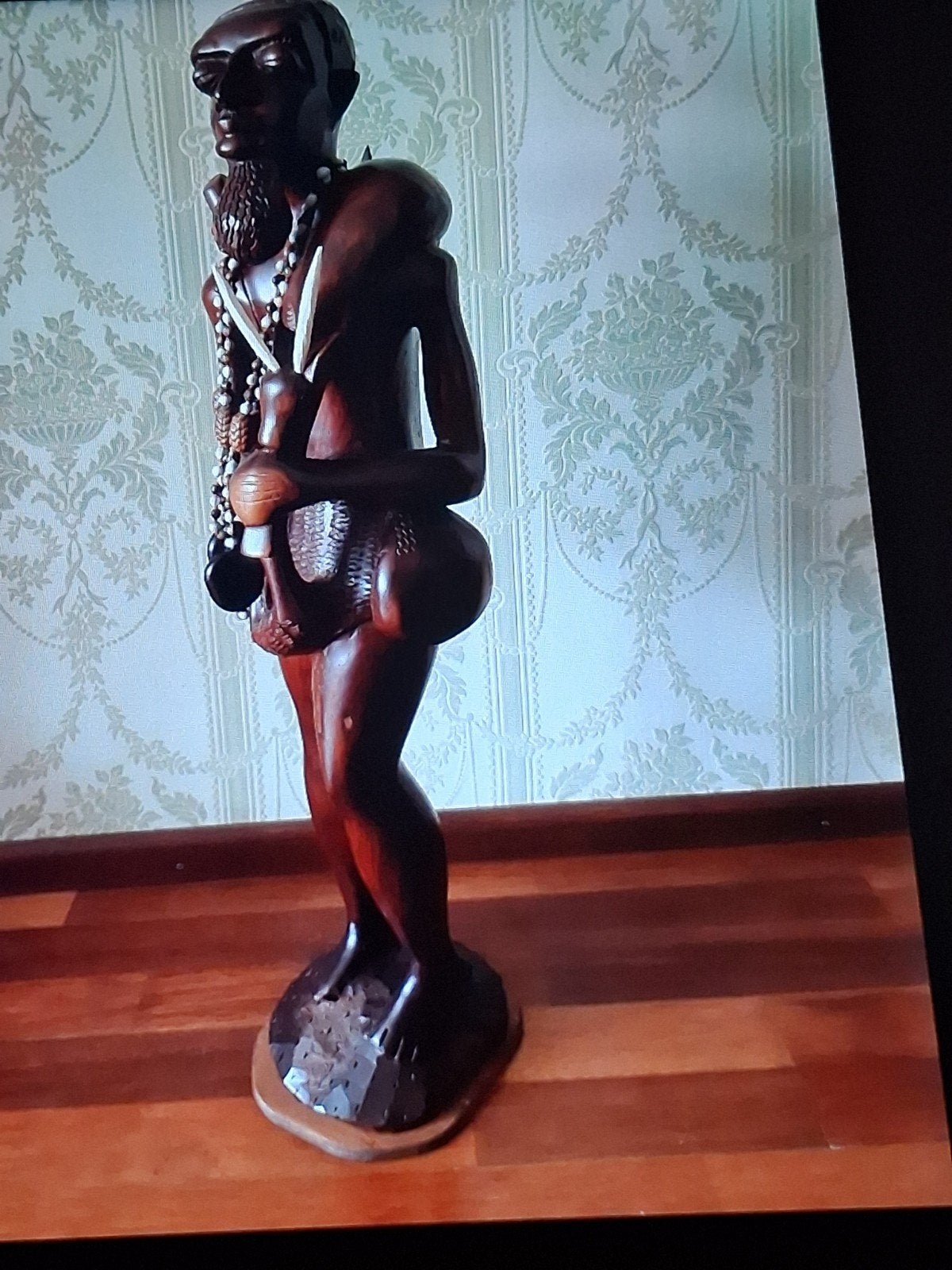 Vintage houten sculptuur van een man met baard, Antiek en Kunst, Kunst | Beelden en Houtsnijwerken, Ophalen of Verzenden