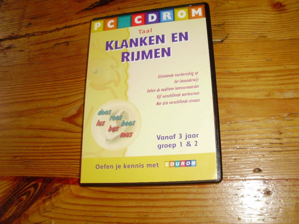 Klanken en Rijmen / EDUROM / CDrom / PC / Game / TAAL, Puzzel en Educatief, Gebruikt, 1 speler, Ophalen of Verzenden