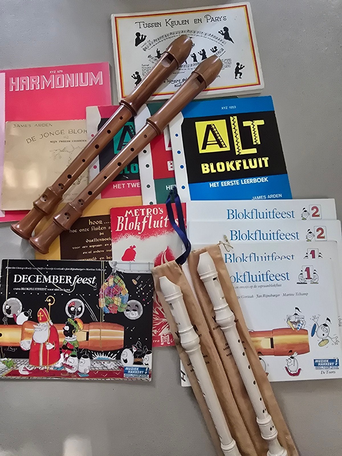 2 altblokfluiten,  2 yamaha blokfluiten en boekjes, Muziek en Instrumenten, Blaasinstrumenten | Blokfluiten, Ophalen of Verzenden