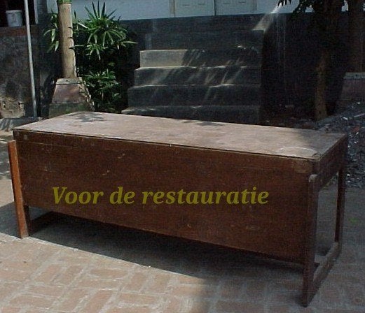 Oud koloniaal Teak bureau. Bieden vanaf €150,-, Ophalen, Overige typen, Gebruikt, Hout