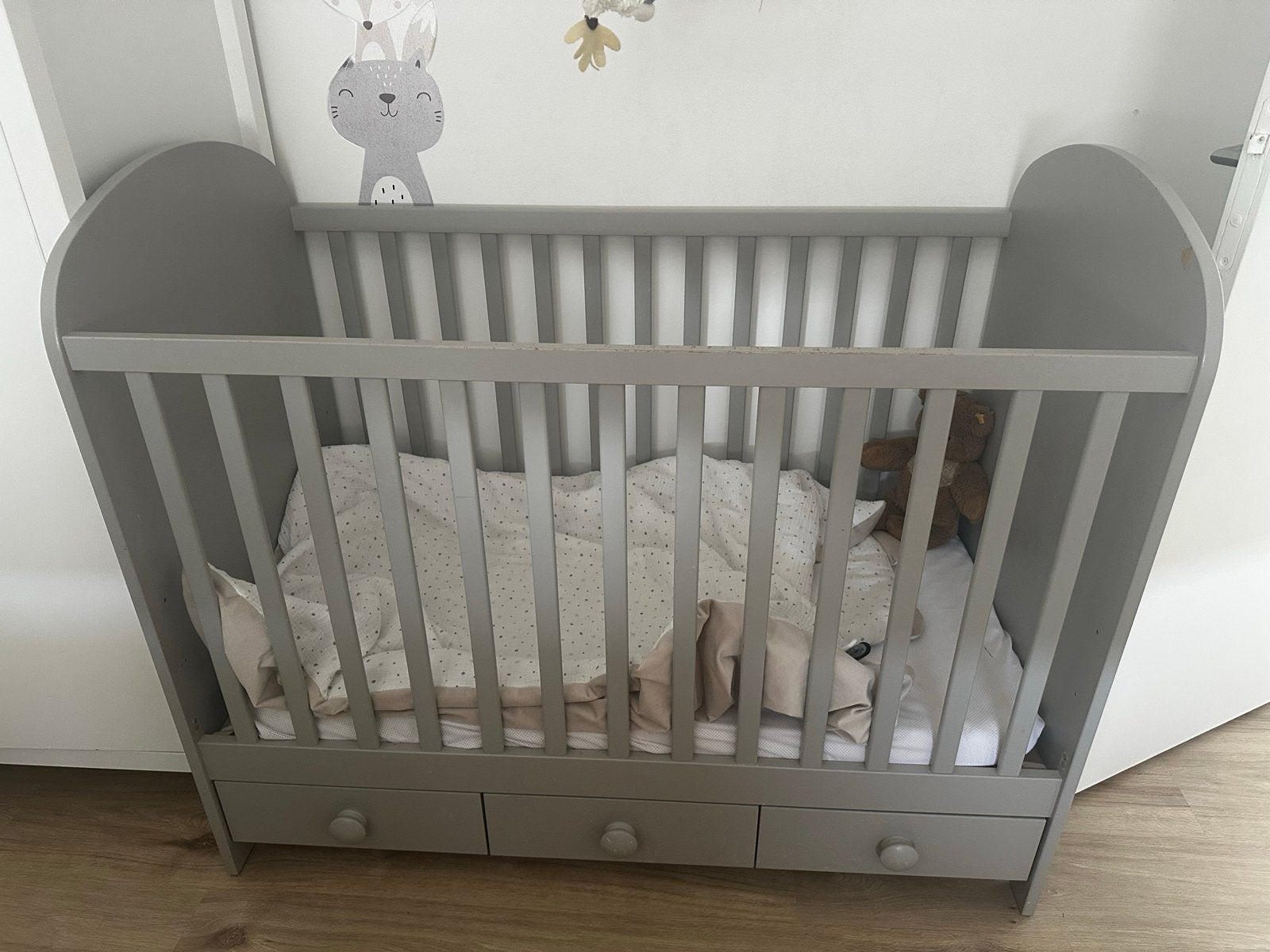 Ikea Gonatt Kinderbed 70x140 - Grijs, Kinderen en Baby's, Ophalen, Gebruikt, 70 tot 85 cm, 140 tot 160 cm