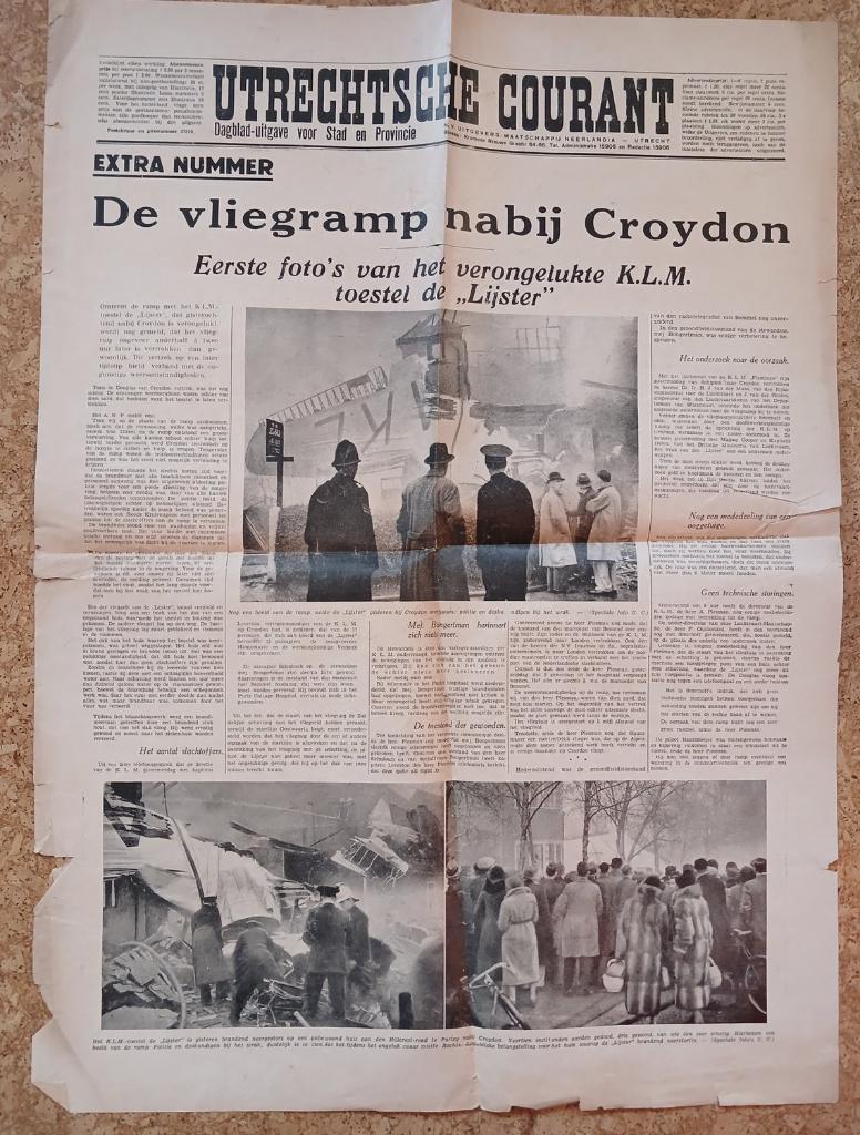 Ramp KLM Lijster extra nummer Utrechtsche Courant 1936, Gebruikt, Verzenden, X, Boek of Tijdschrift