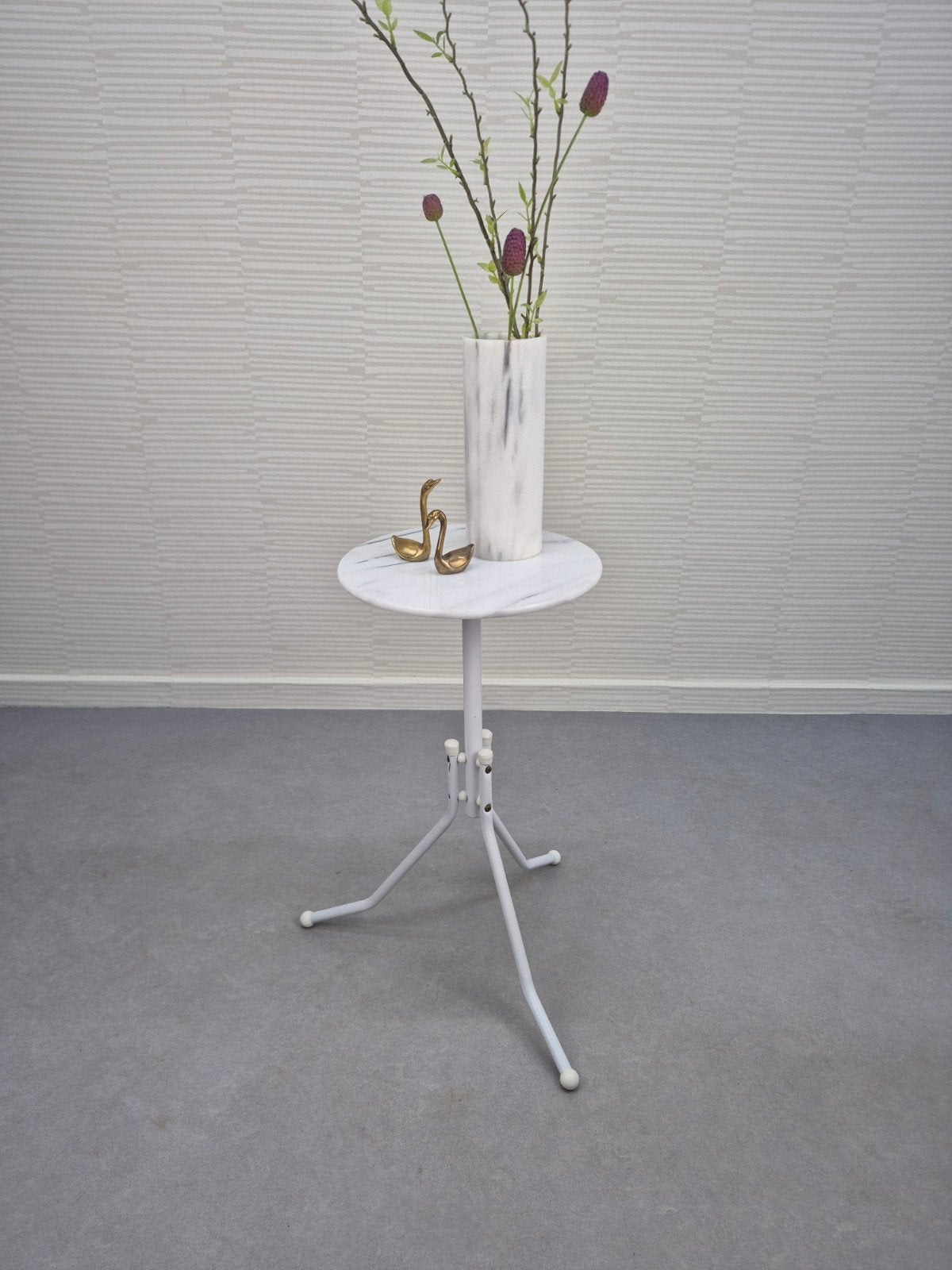 Plantentafel met rond marmeren blad. Vintage piëdestal., Ophalen of Verzenden, ., ., .