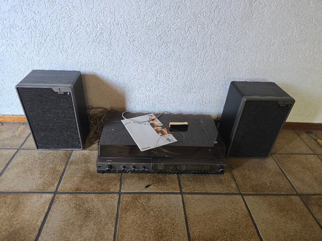 Vintage Philips 985 Stereo Platenspeler / Radio / Cassette, Ophalen, Gebruikt, Tuner of Radio, Philips