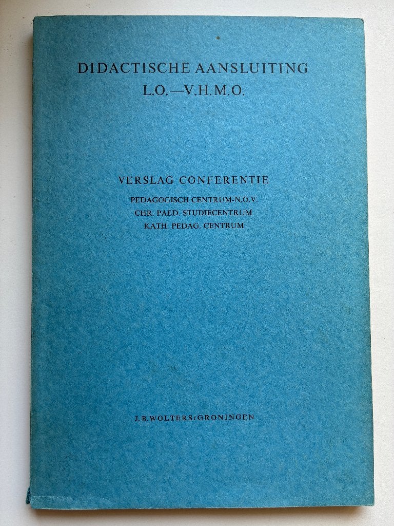 Didactische aansluiting l.o.-v.h.m.o., Ophalen of Verzenden, Gelezen, H.W.F. Stellwag, Natuurwetenschap
