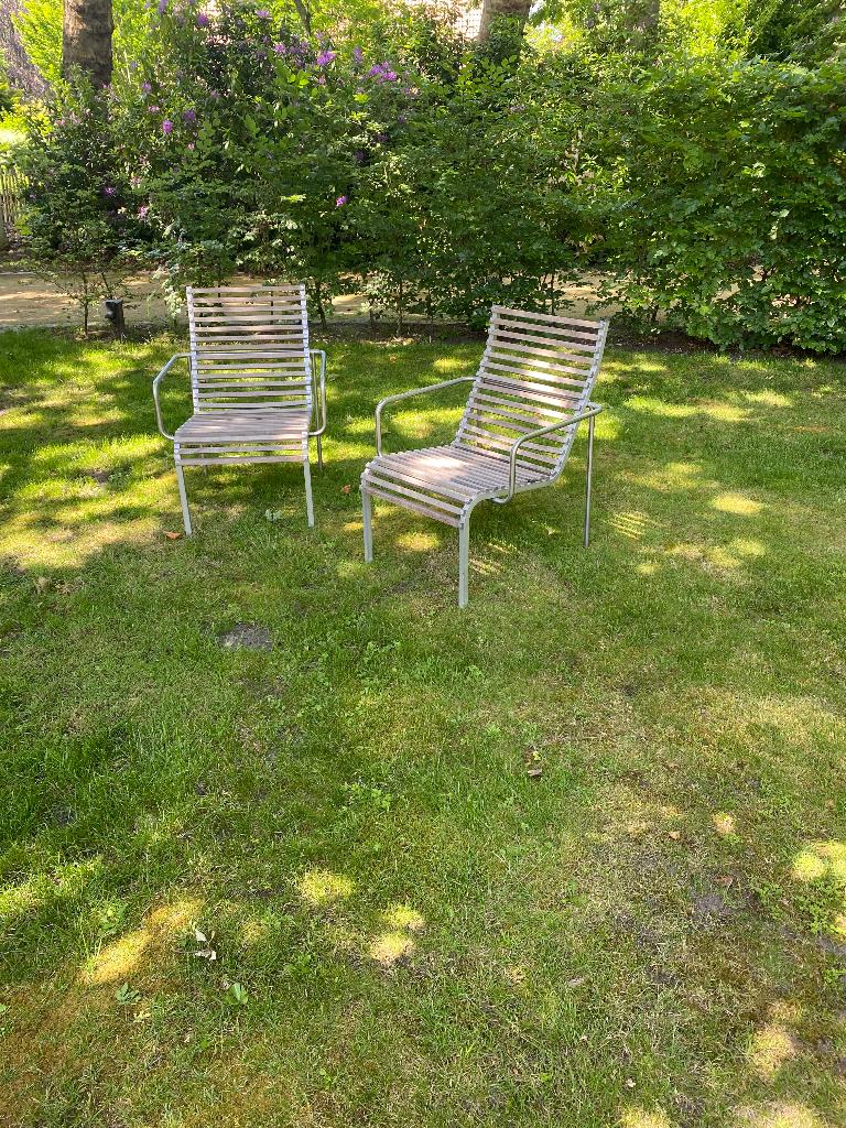2x extremis lounge chair Extremis, Ophalen, Gebruikt, Aluminium, Stapelbaar