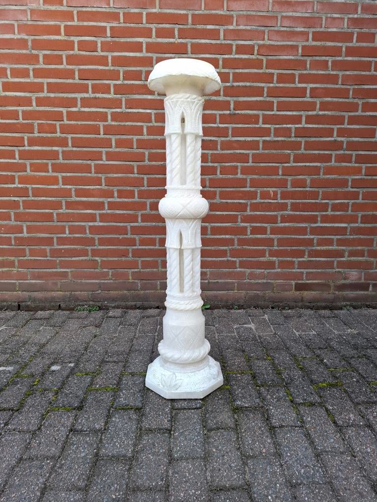 Mooie Vintage Marmeren Zuil - Decoratieve Sokkel, Ophalen, Gebruikt