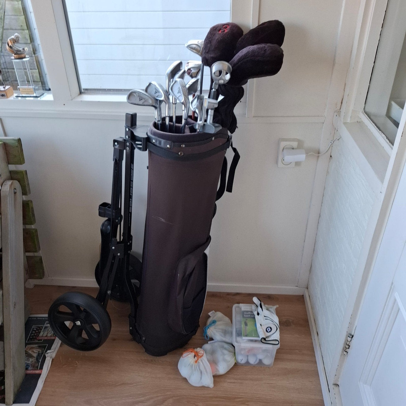 Complete golfset met tas en trolley - Callaway clubs, Ophalen, Gebruikt, Set, Overige merken