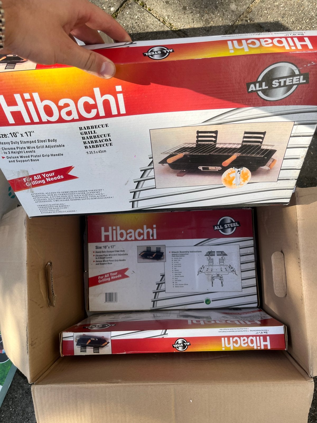 3 Nieuwe Hibachi Barbecue Grills - All Steel, Ophalen, Nieuw, Met accessoires