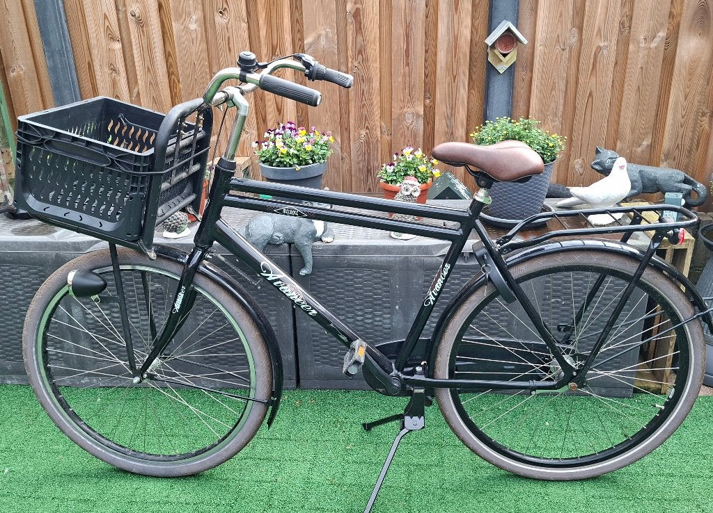 Stoere Transport herenfiets, Terugtraprem, Versnellingen, Zo goed als nieuw, 57 tot 61 cm
