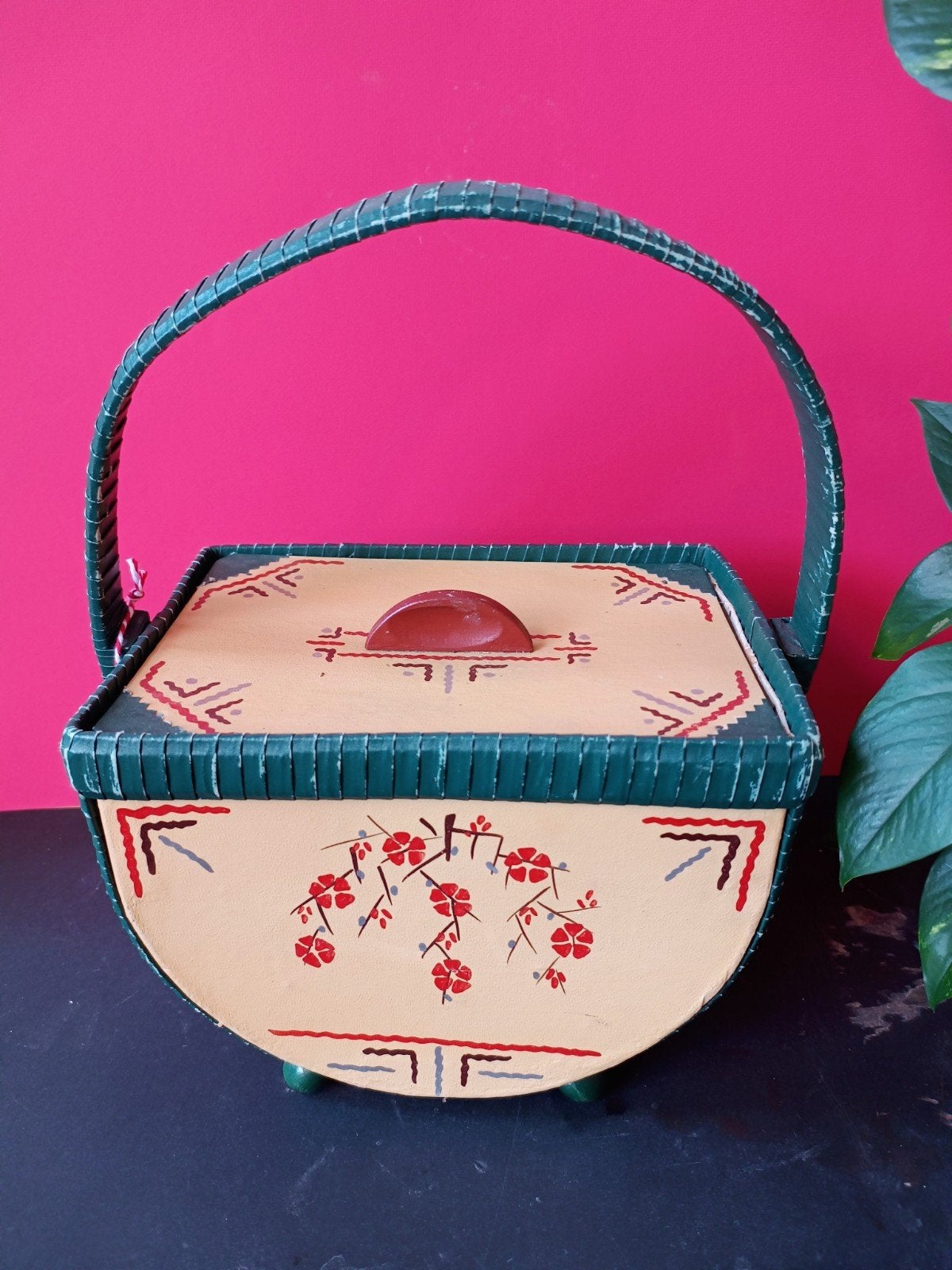 Handgeschilderde Brocante Naaimand, Ophalen of Verzenden