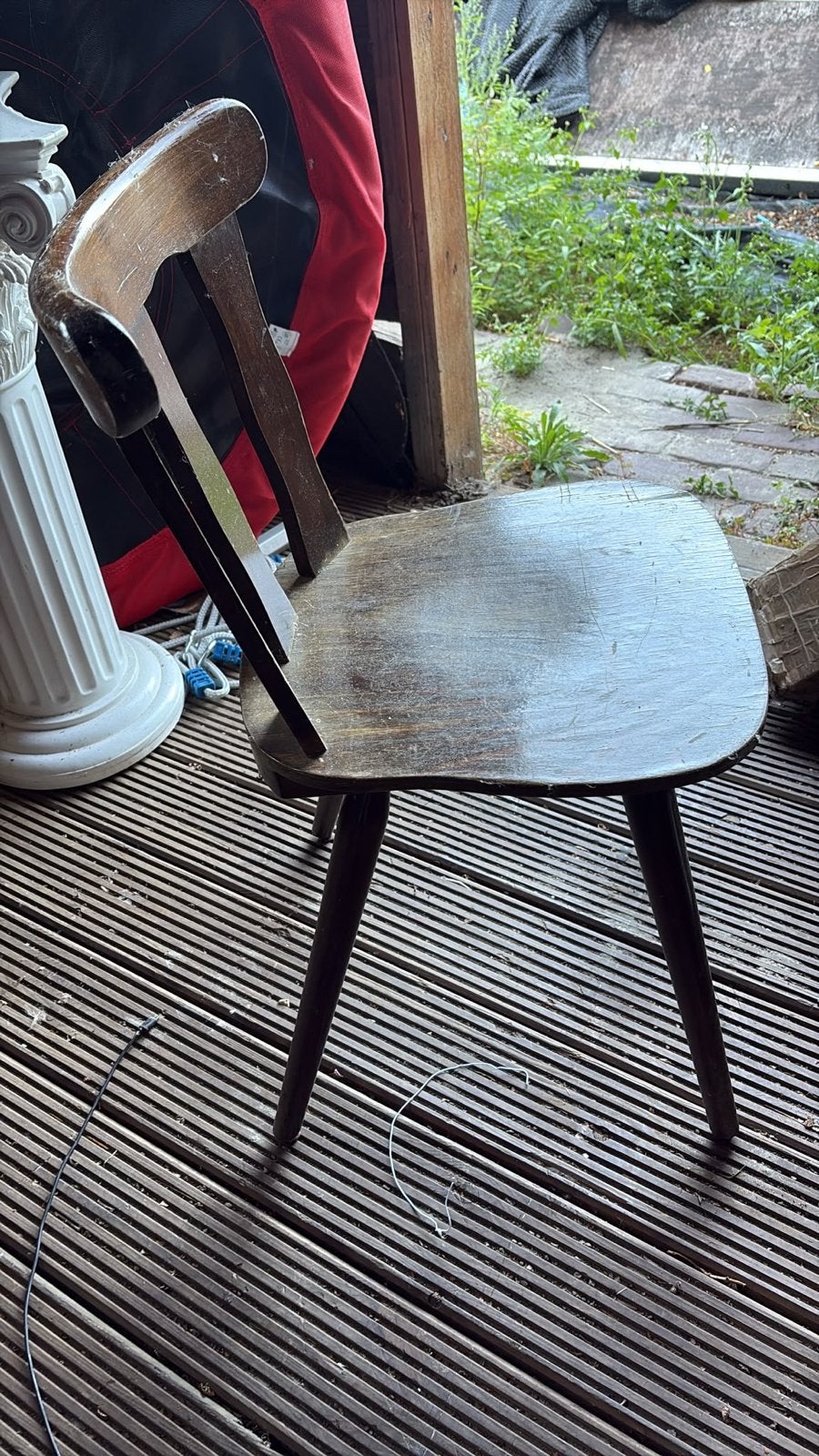 Vintage houten stoel  kroeg cafe, Ophalen, Gebruikt, Bruin, Vijf, Zes of meer stoelen