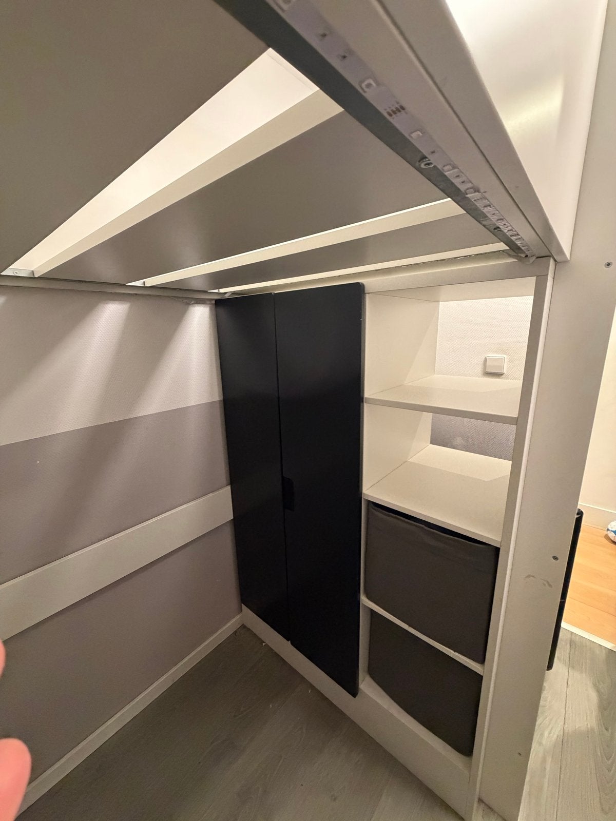 IKEA SMÅSTAD Hoogslaper met bureau en kledingkast, Eenpersoons, Ophalen of Verzenden, Zo goed als nieuw, 200 cm