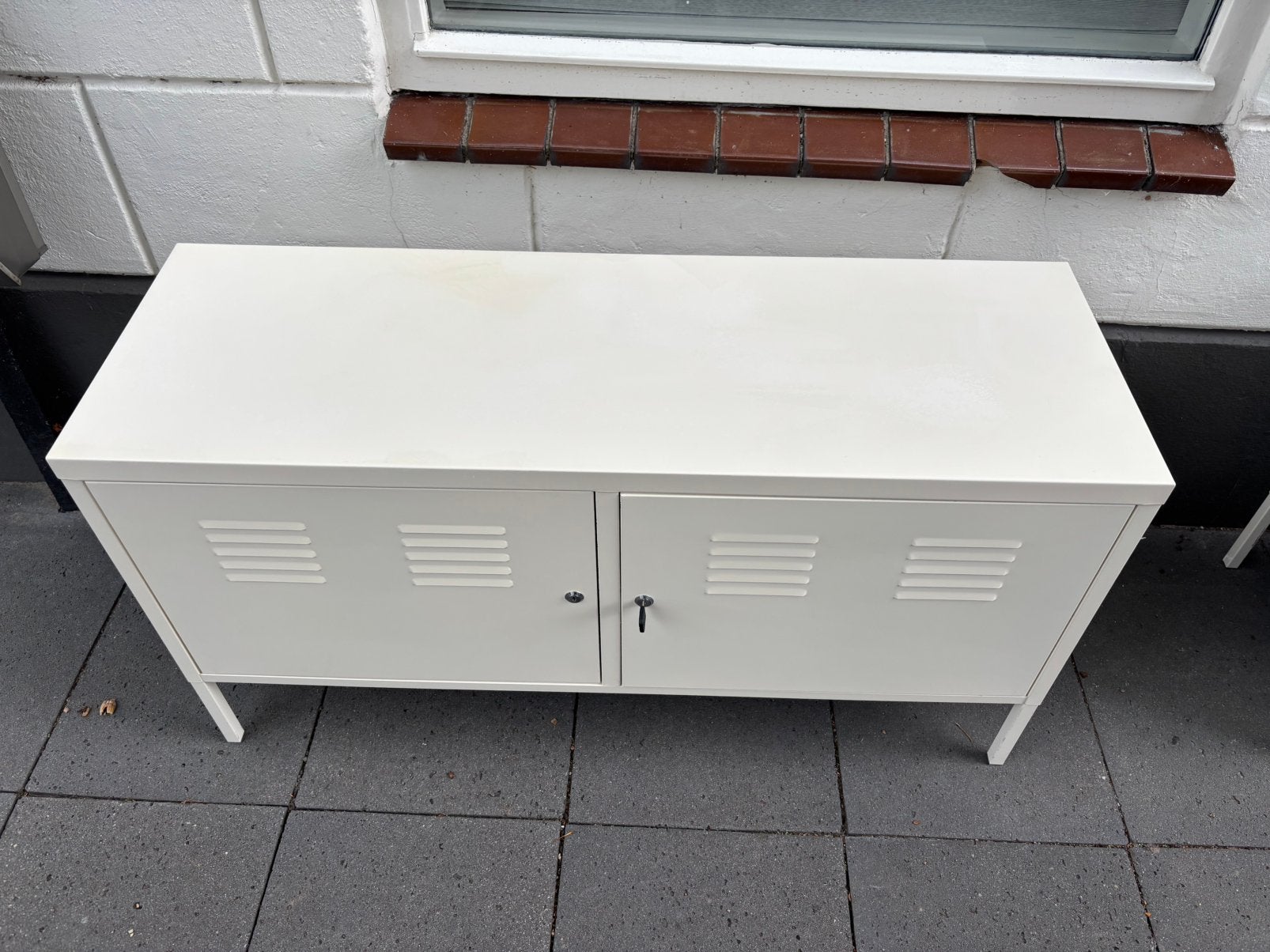 Vintage witte metalen IKEA PS lockerkast | tv-meubel, Ophalen, Gebruikt, Vintage