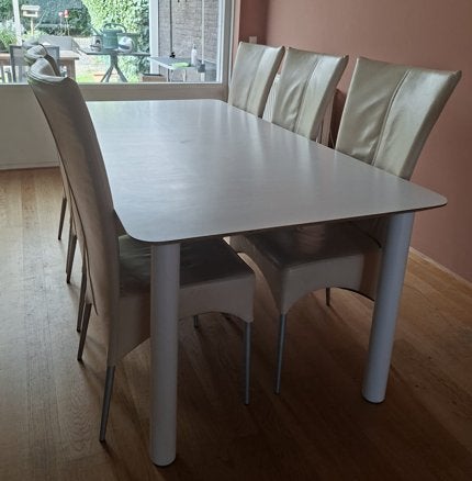 Tafel en Stoelen, Huis en Inrichting, Ophalen, Gebruikt, 50 tot 100 cm, Vijf personen of meer