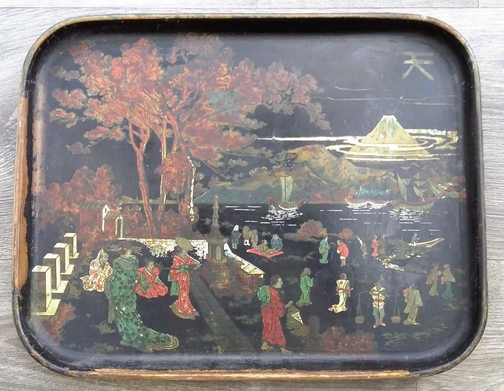 Omstreeks 1925-1935 Japans Dienblad Lakwerk Opdienblad Japan