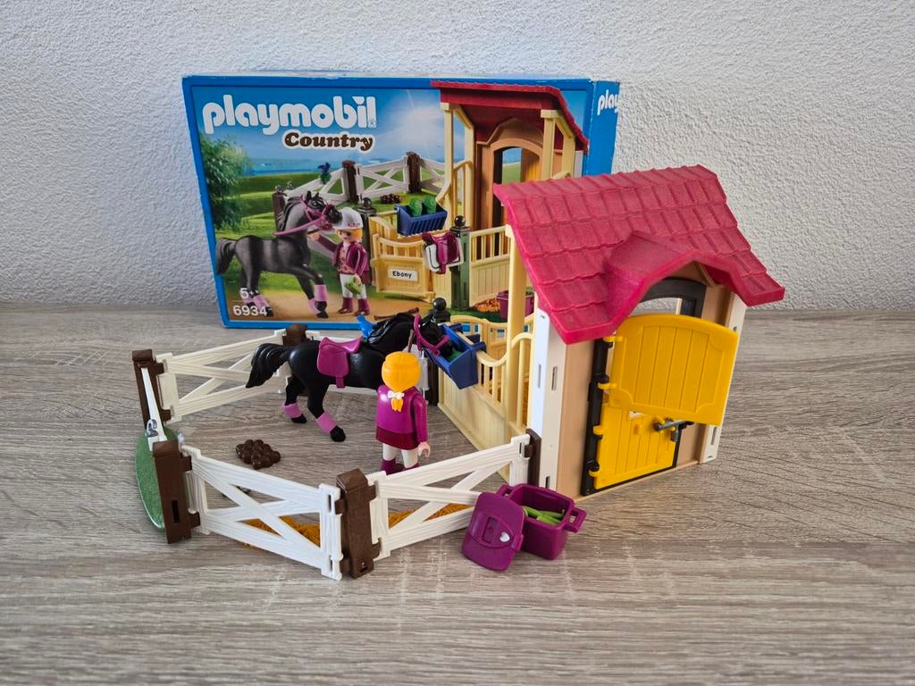 Playmobil Country 6934 Paardenbox met paard en ruiter, Ophalen of Verzenden, Gebruikt, Complete set