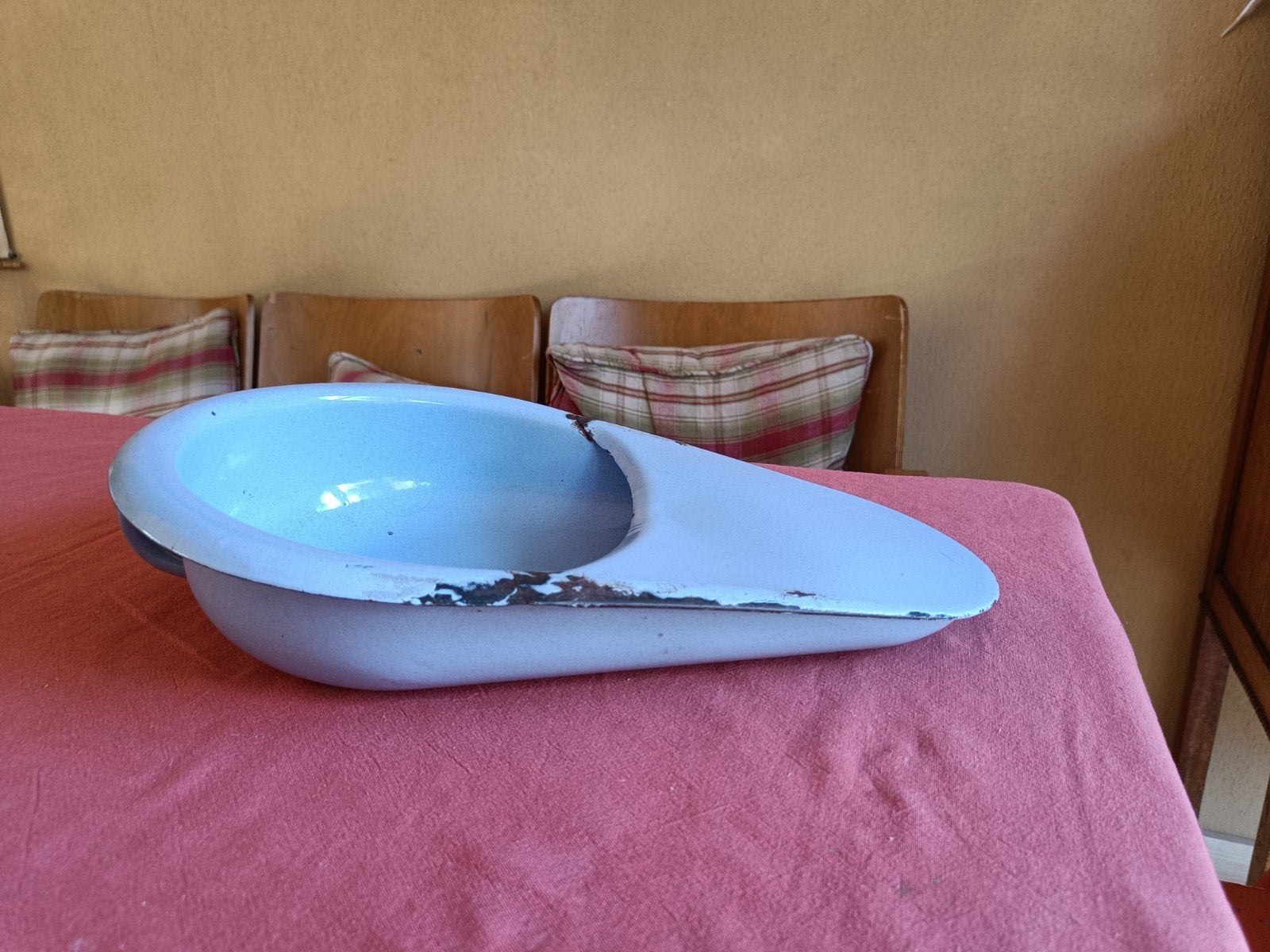 Vintage geëmailleerde bedpan - lichtblauw, Ophalen