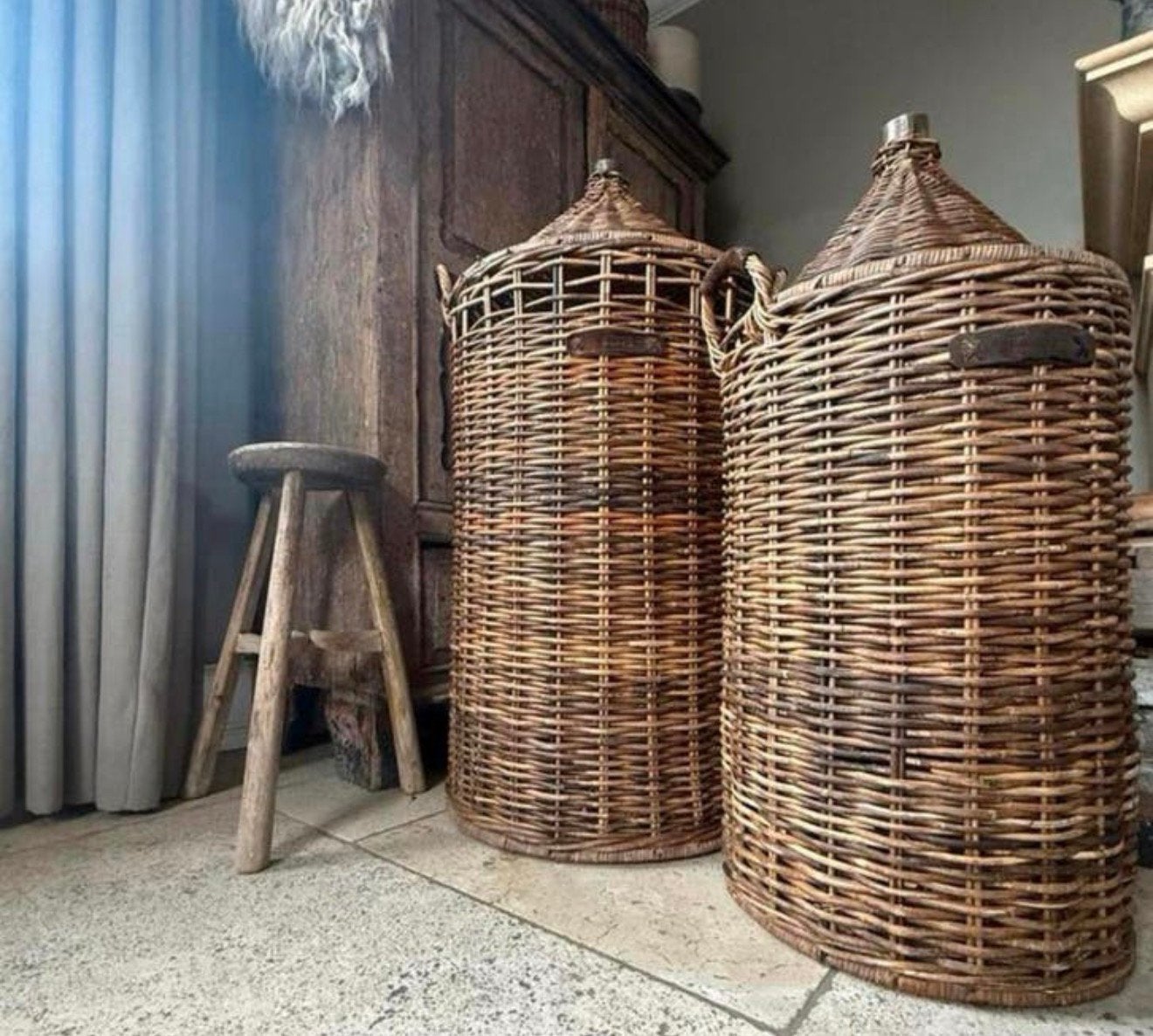 Hoffz manden set, set van 2, landelijke stijl, Ophalen, Mand, Rond, Zo goed als nieuw