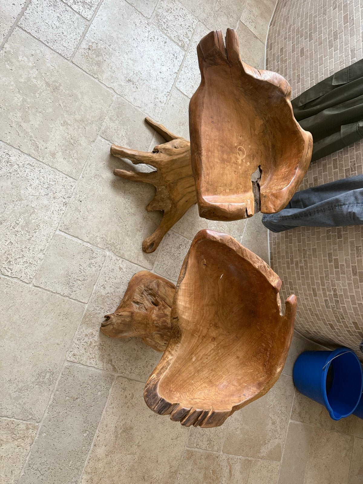 Boomstam krukken 2 stuks van massief hout, Ophalen, 100 tot 150 cm, Zo goed als nieuw, Overige vormen