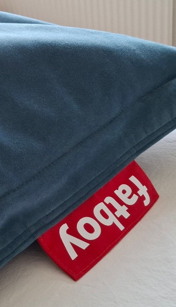 Zitzak Fatboy Original Slim Velvet, Ophalen, Zo goed als nieuw, Blauw, Zitzak