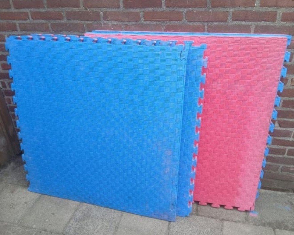 4 Tatami matten 1x1m 4.5cm dik - Judo, Fitness, Speelruimte, Ophalen, Gebruikt, Fitnessmat