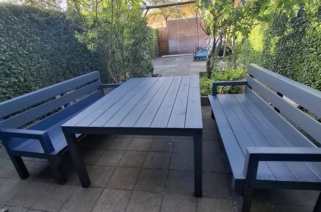 Tuinbanken 2 stuks, Tuin en Terras, Tuinbanken, Ophalen, Gebruikt, Hout
