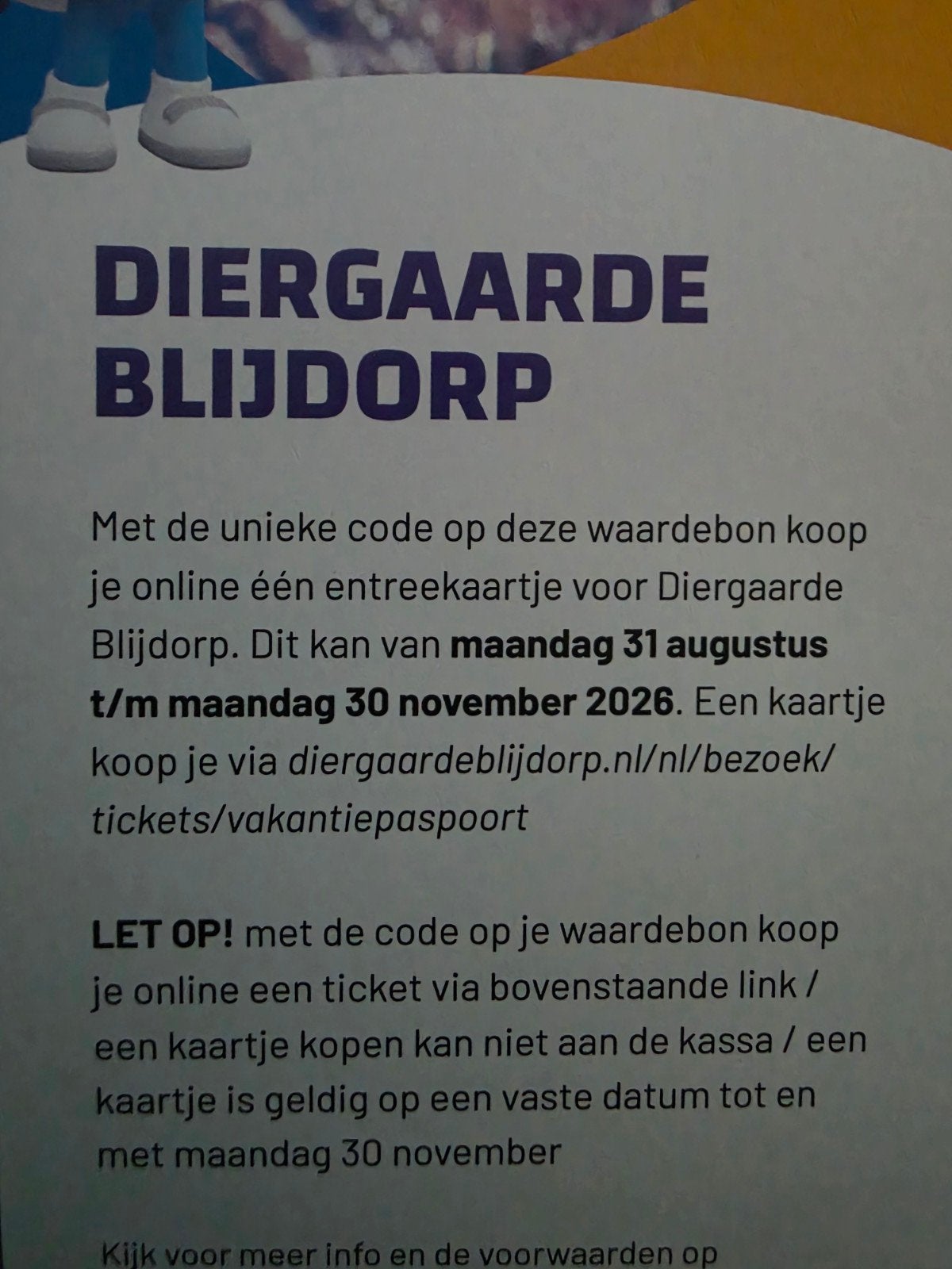 tickets Diergaarde Blijdorp, Drie personen of meer, Ticket of Toegangskaart