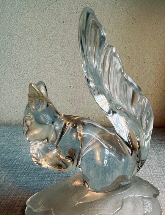 Vintage Kristallen Eekhoorn Beeldje uit Frankrijk, Ophalen of Verzenden