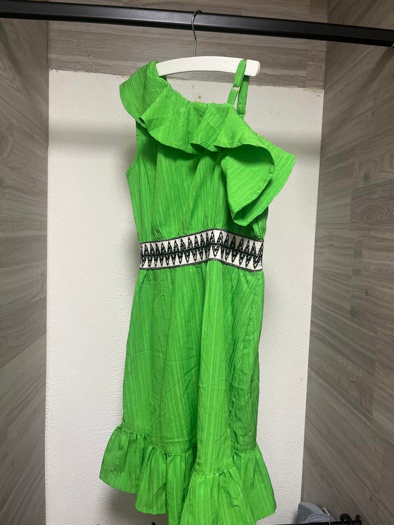 Shoeby Groene One-Shoulder Jurk Maat 158/164, Ophalen of Verzenden, Zo goed als nieuw, Maat 34 (XS) of kleiner, Boven de knie