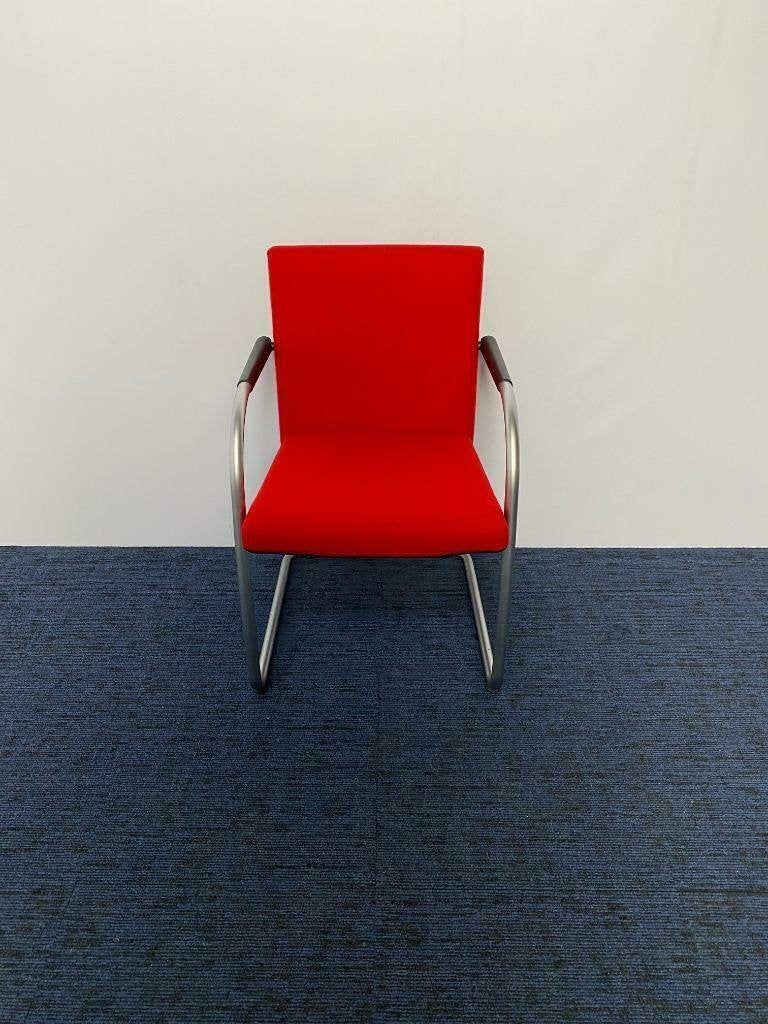 6 x Vitra Visasoft Visavis design vergaderstoel, rood, Ophalen, Gebruikt, Stof, Vijf, Zes of meer stoelen