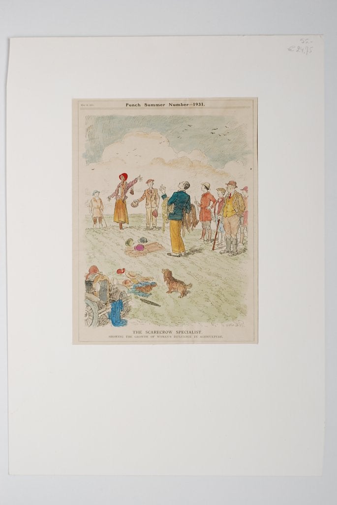 De vogelverschrikker - Antieke jaren 30 illustratie, Verzenden, Voor 1940, Gebruikt