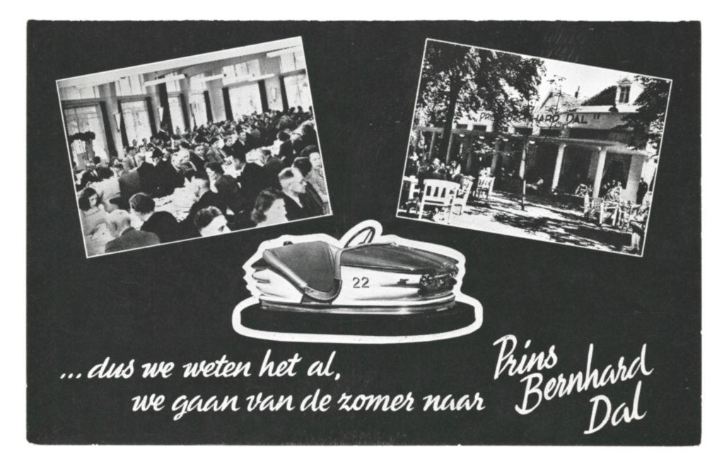 988560 Apeldoorn Pretpark Prins Bernhard Dal Info kaart VVV, Ophalen of Verzenden, 1940 tot 1960, Ongelopen, Gelderland